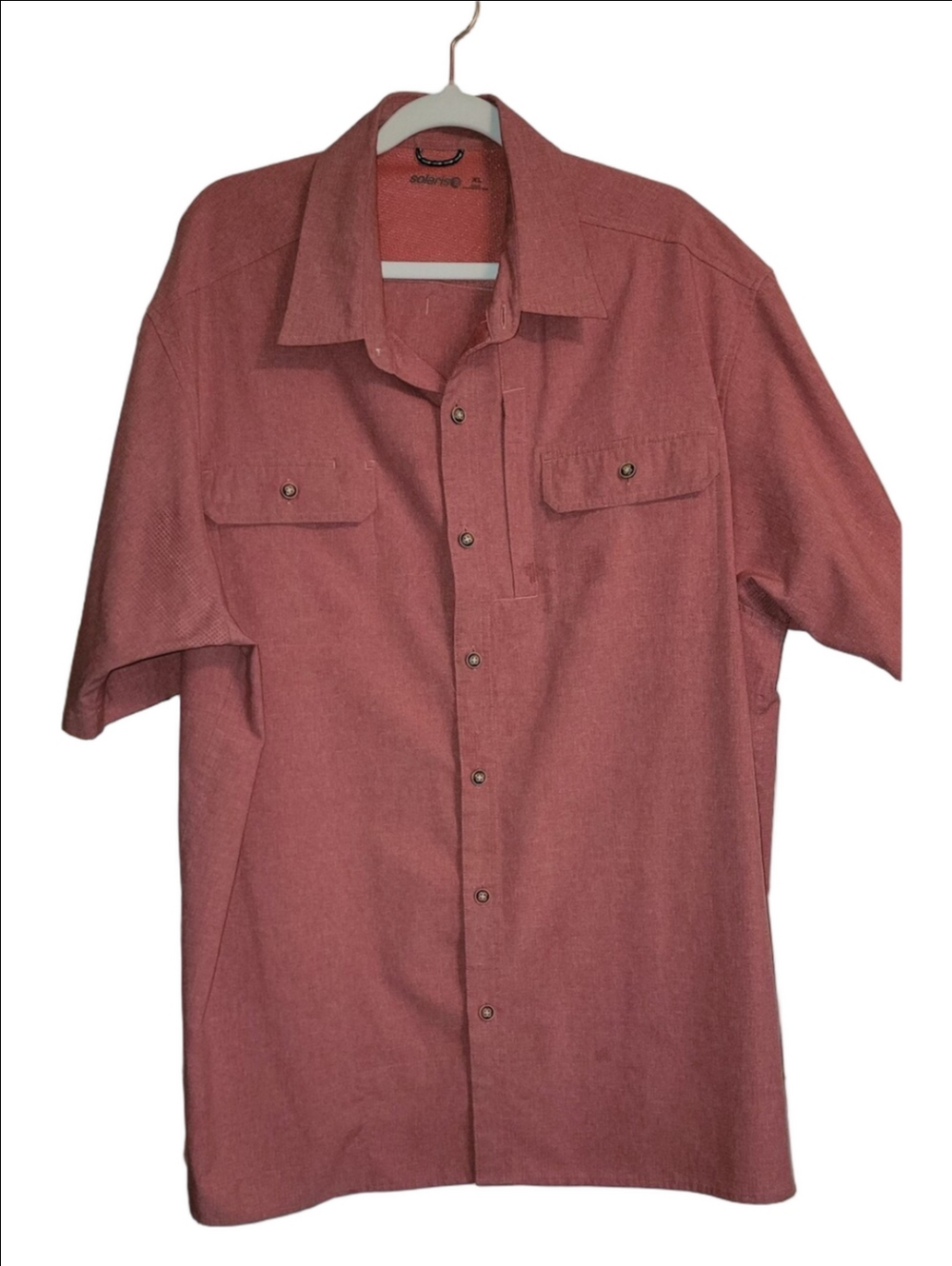 SOLARIS Coral Colored Fishing Shirt UPF Protection Size XL